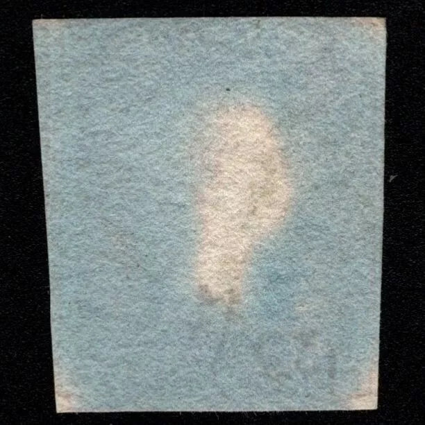 SG8 (BS91e) 1d Red Imperf Plate 123 - PE - 4 Margin - Very fine - Lavender Paper