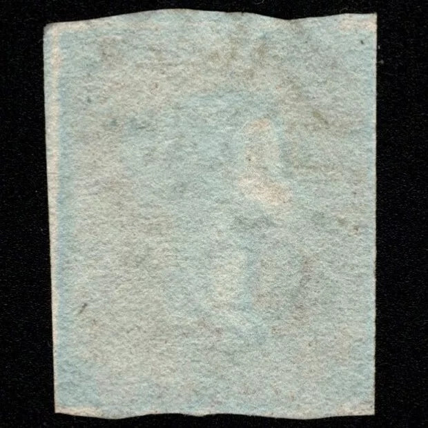 SG7 (AS51) 1d Red Imperf from Black Plate 8 - HH - 4 Margin - Very fine