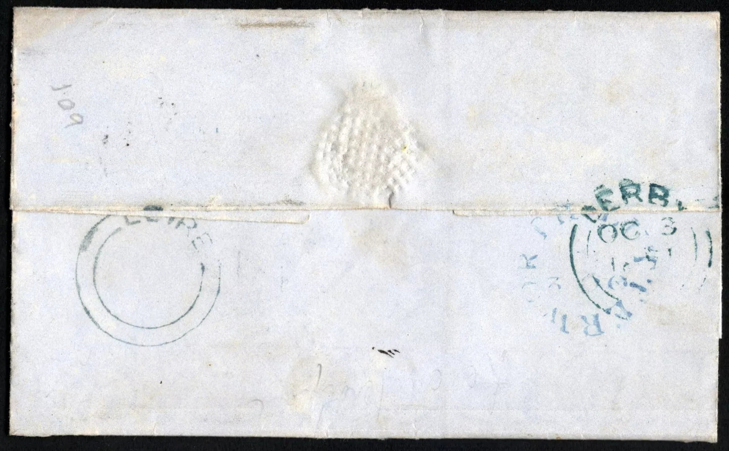 SG8 (BS91) 1d Red Imperf Plate 109 - AC - 4 Margin - Very fine - On cover