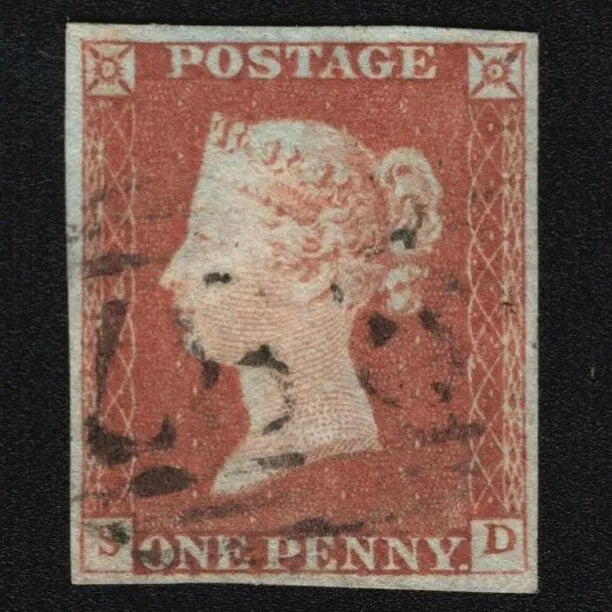 SG8 (BS65) 1d Red Imperf Plate 76 - SD - 4 Margin - Fine - Rare 887 Stalbridge