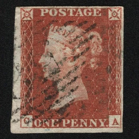 SG8 (BS36) 1d Red Imperf Plate 47 - CA - 4 Margin - Fine - Rare Irish 58 Banbridge